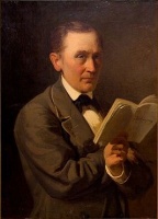 Ф. Р. Крейцвальд читает рукопись "Калевипоэга". Портрет работы основоположника эстонской живописи Йохана Кёлера