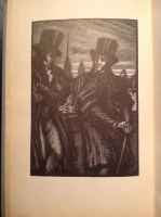 Онегин слева, Пушкин хмурит брови