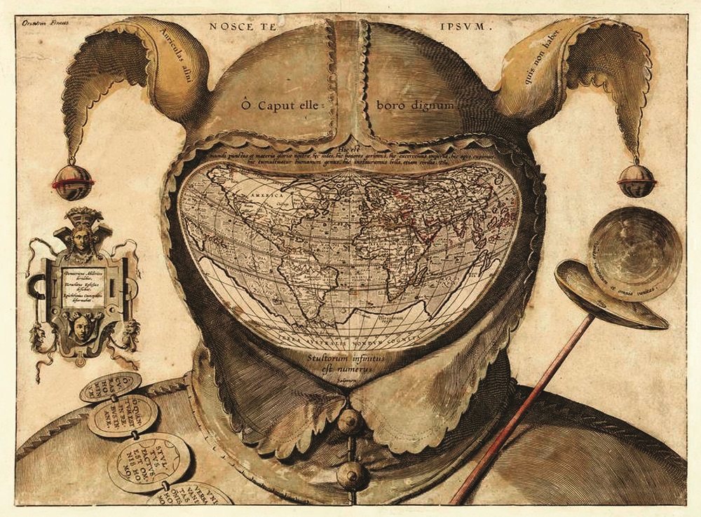 Карта мира в шутовском колпаке. Ок. 1580–1590