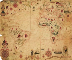 Карта-портолан Атлантического океана. 1633