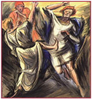 Битва архангела с сатаной, худ. К.Чеботарев, 1938