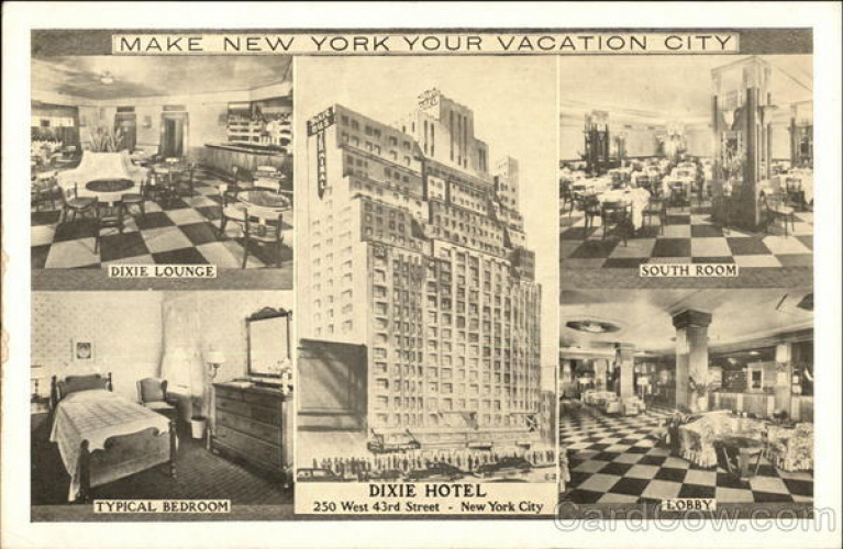  Отель "Дикси" на Манхэттене, открытка