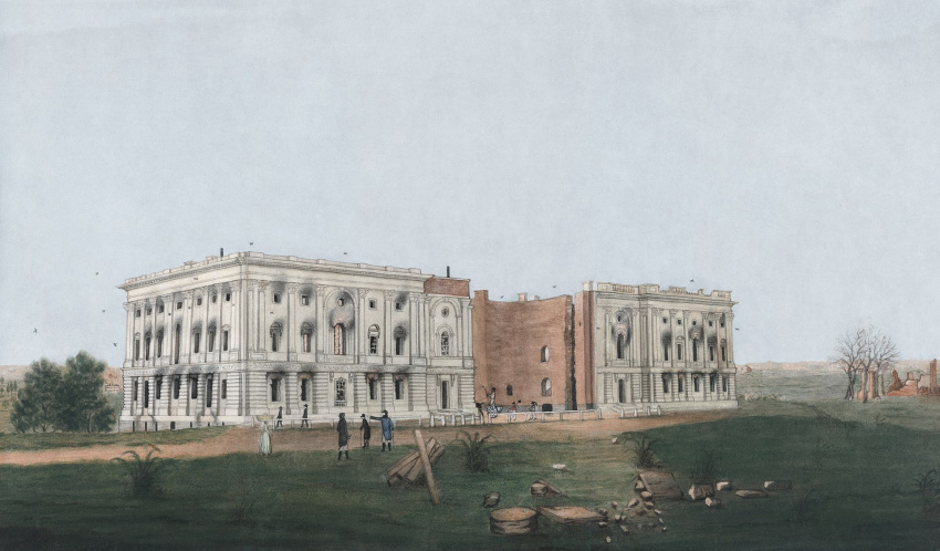  Здание Капитолия, разрушенное британскими войсками в 1814 году