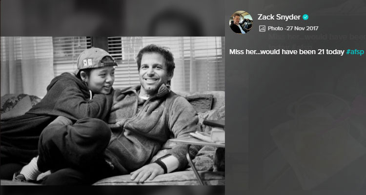 Скриншот из профиля Зака Снайдера в соц. сетях