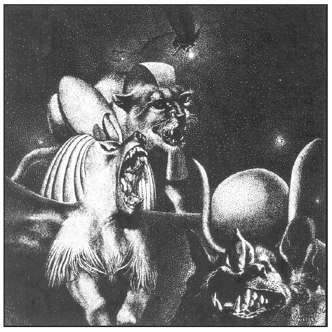Рисунок 1. Иллюстрация В. Финлея к рассказу «Безликий бог» Роберта Блоха, майский номер Weird Tales за 1936 год
